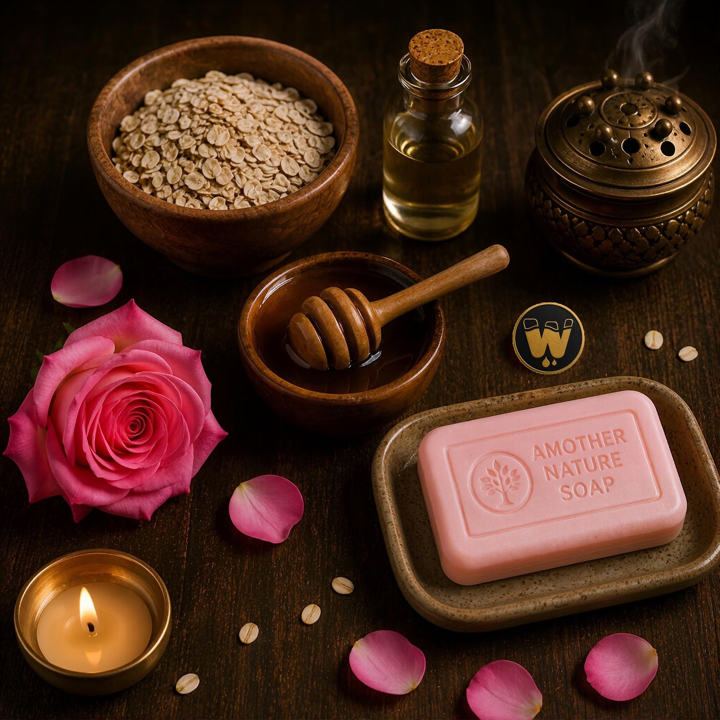 Goats Milk Soap w/ Oatmeal, Honey, Rose