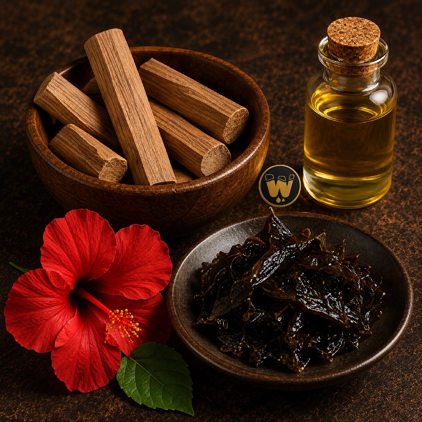 Sandalwood Soap w/ Hibiscus, Olive Oil, Seaweed