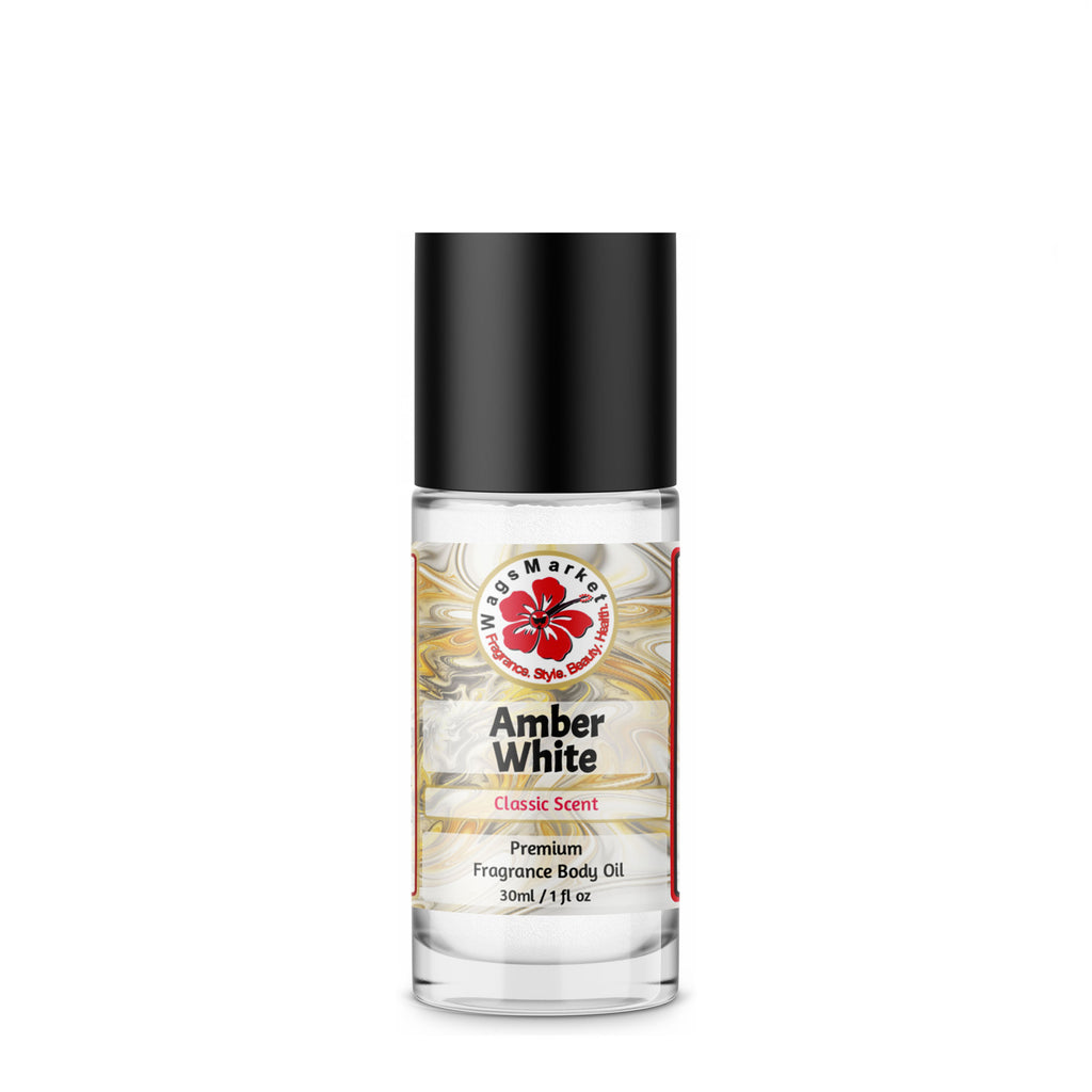 Amber White Fragrance/Body Oil Uncut Long Lasting Roll On 1/3 oz 8